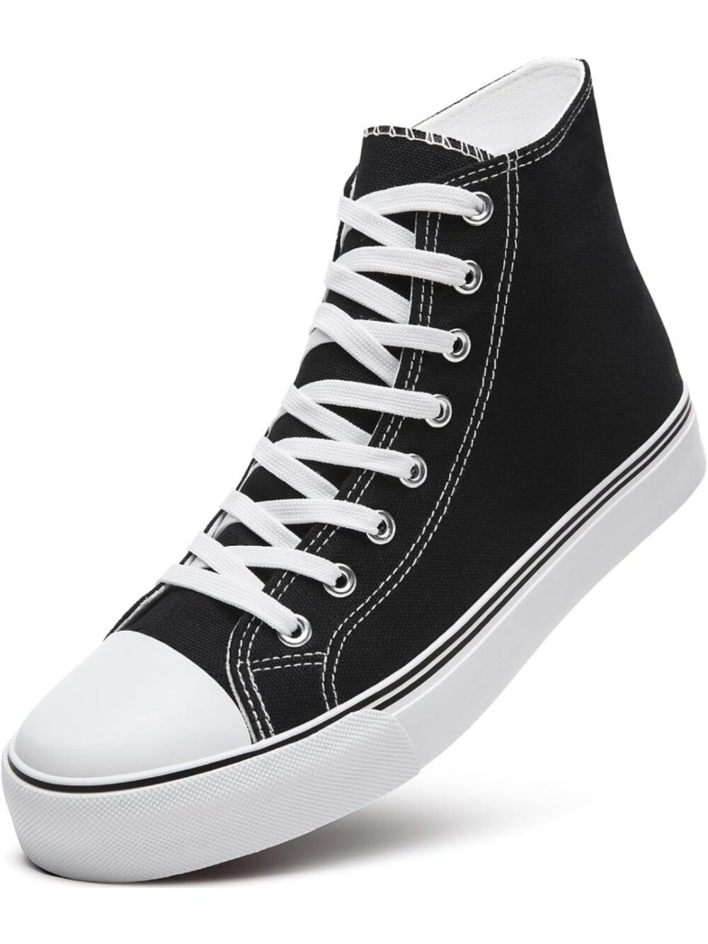 Stylish High Top Canvas Sneakers for Men - Lace Up Casual Walking Shoes